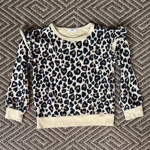 Crewcuts Animal Print Sweatshirt With Ruffles